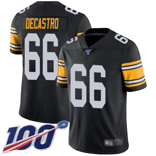 Men Pittsburgh Steelers Football 66 Limited Black David DeCastro Alternate 100th Season Vapor Untouchable Nike NFL Jersey